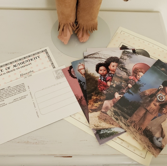 1991 Vintage Lawtons Hiawatha Native American Porcelain Doll 388/500 COA - Picture 5 of 12